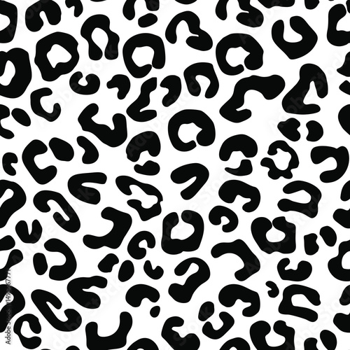 
animal print leopard skin texture seamless black white pattern