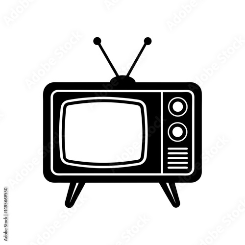 retro television with knobs   vintage entertainmen 