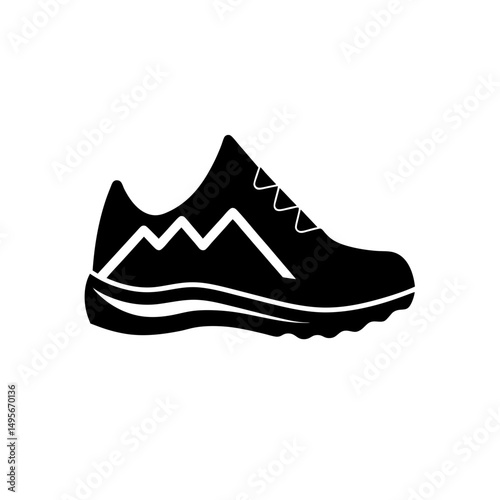 running shoe with trail   cardio or activity icon .svg