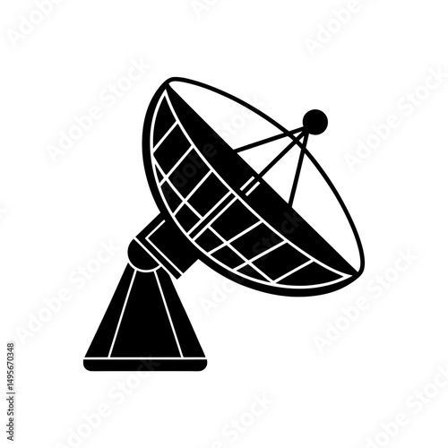satellite with antenna dish   communication or orb.svg