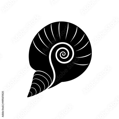 sea shell spiral in flat beige tones   coastal ico