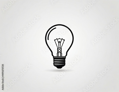 Illuminating Idea: A minimalist, photorealistic depiction of a light bulb, symbolizing innovation, insight, and creativity, perfect for illustrating concepts of thought. Ai generated image