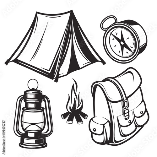 Camping Outdoor Adventure Gear Collection