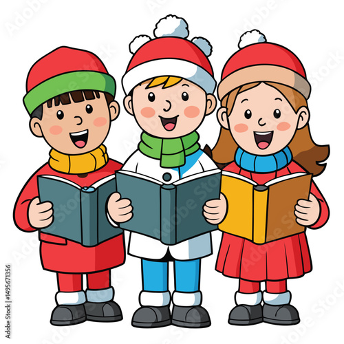 Children Singing Christmas Carol Choir
