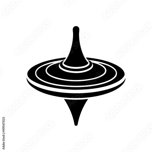 spinning top in motion   traditional toy on white 
