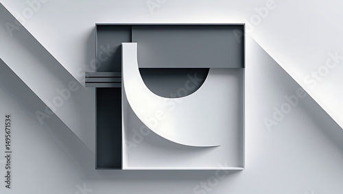 Abstract Composition with Geometric Shapes in Minimalist Style Concept