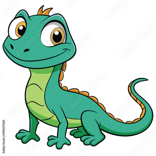 Bashful basilisk lizard on white background illustration