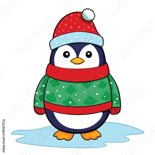 Cute Penguin Christmas Winter Sweater