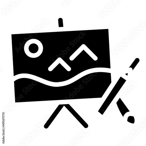Painting line icon style