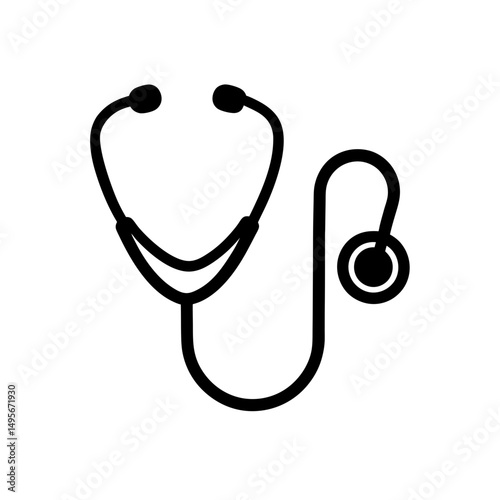 stethoscope with heart   doctor or nurse icon 