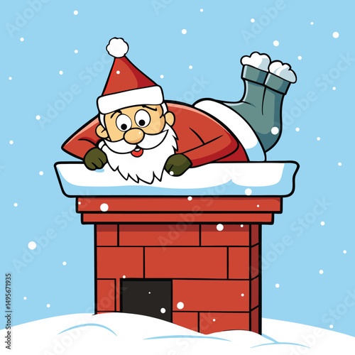 Santa Stuck Chimney Christmas Fun