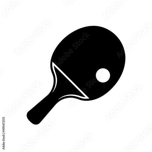table tennis paddle with ball   indoor sport icon 