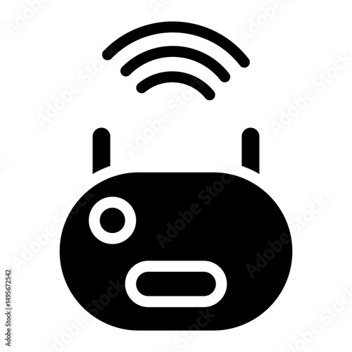 Robotic Vaccum line icon style