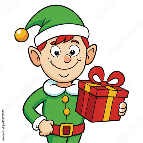 Christmas Elf Gift Present Happy