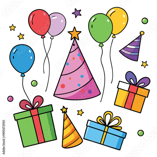 Birthday Party Festive Celebration Elements