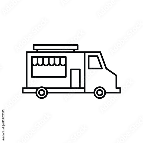 food truck icon vector design concept outline style