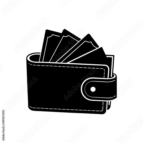 wallet with cash peeking   personal finance symbol.svg