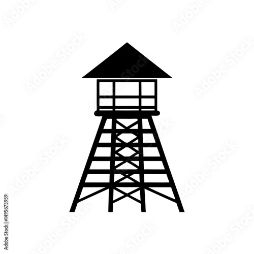 watchtower with ladder   lookout or safety symbol  