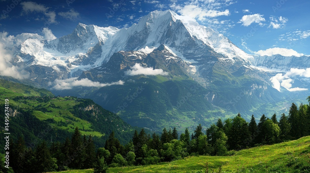 Fototapeta premium Majestic Swiss Alps: A Breathtaking Panorama