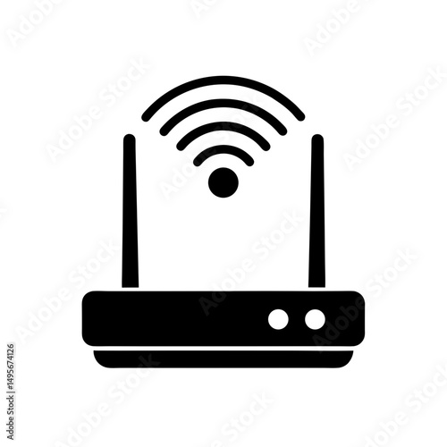 wi fi router with signal bars   connectivity icon  