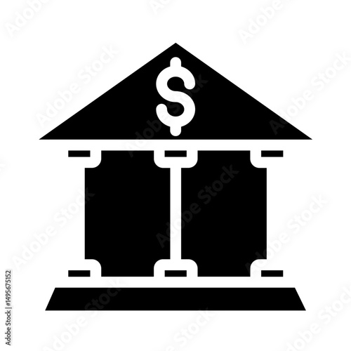 Bank line icon style