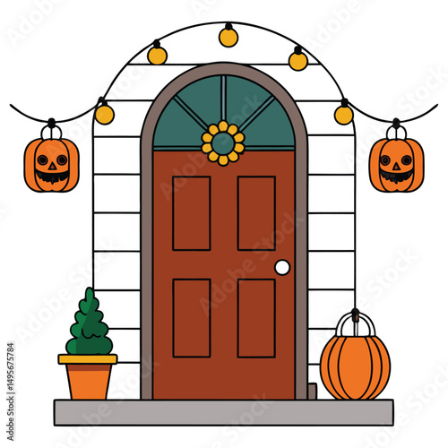 Halloween Front Door Decorations Festive
