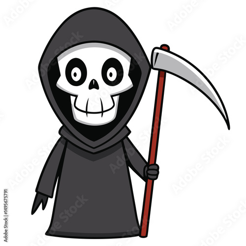 Cute Grim Reaper Cartoon Character