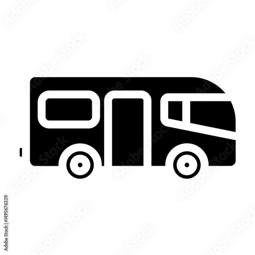 Camper Van Line Icon Style
