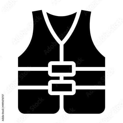 Life Vest Line Icon Style