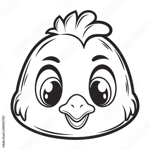 Cute Baby Chick Face Drawing