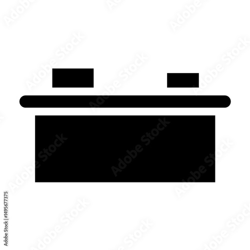 Reception Desk Line Icon Style