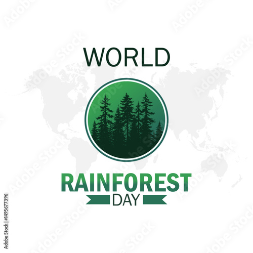 Vector graphic of World Rainforest Day for World Rainforest Day celebration.