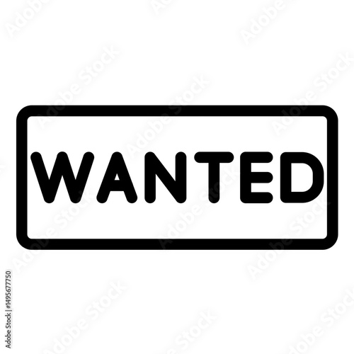 Wanted Line Icon Style