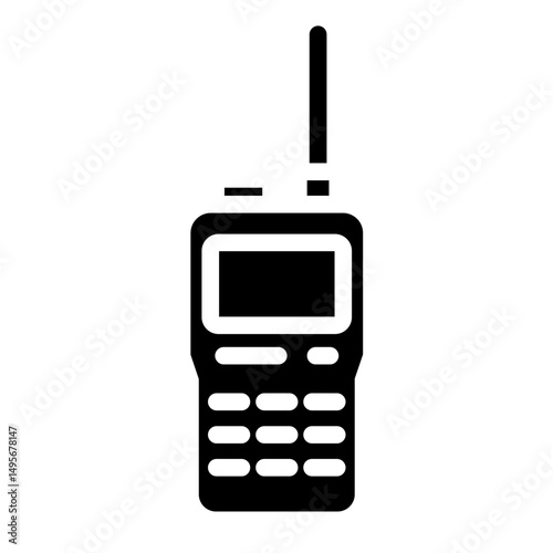 Walkie Talkie Line Icon Style