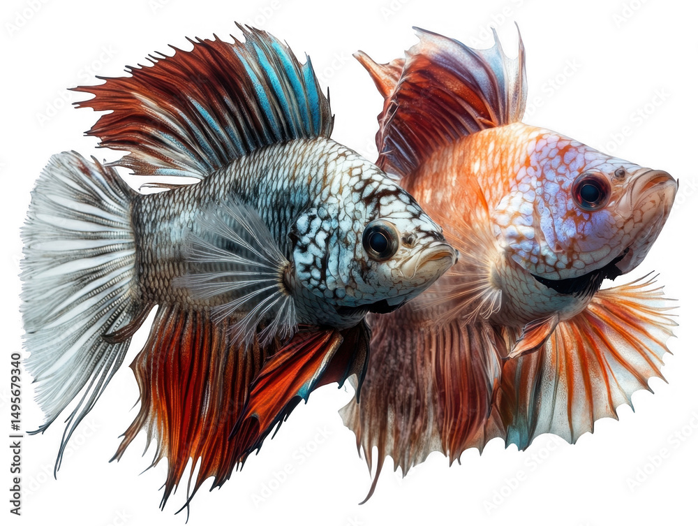 Fototapeta premium Colorful betta fish on white isolate background