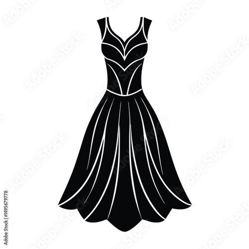 fashion designer element isolated chiffon dress on white background