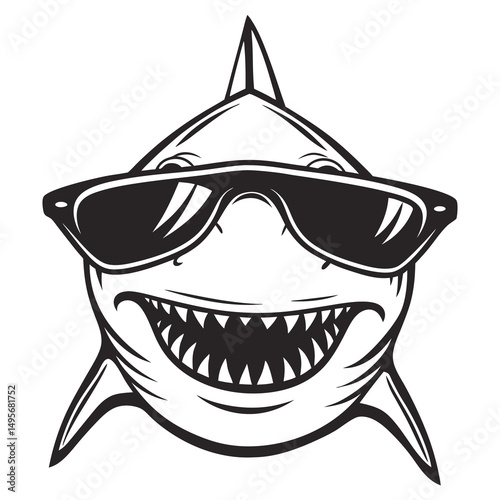 Cool Shark With Sunglasses Mascot