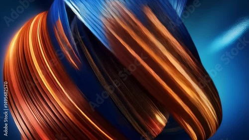 Abstract Tornado Shape with Vibrant Color Swirls in Motion
