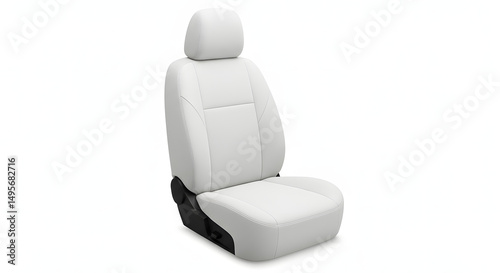 Elegant White Car Seat Cover Isolated on White PNG