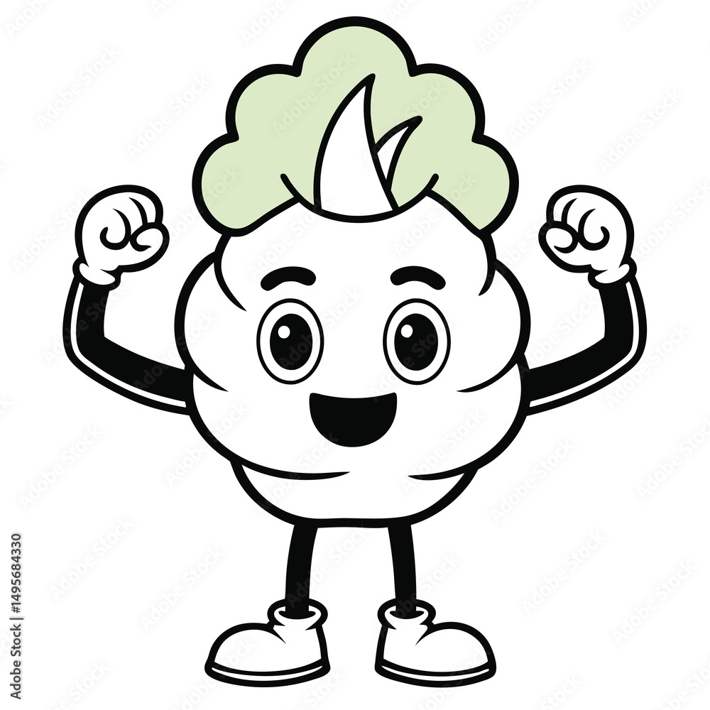 Strong Happy Cauliflower Cartoon Character
Strong Happy Cauliflower Cartoon Character