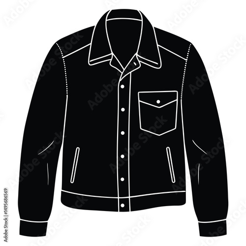 fashion designer element isolated denim jacket on white background