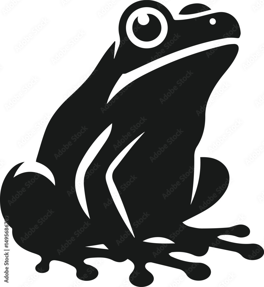Obraz premium Black frog drawing vector