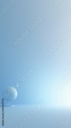 Generative AI Minimalist Blue Sphere 3D Render 3d render White Geometric Background Abstract Light blue Soft Pastel Serenity Calm Minimalism Clean Modern Simplicity Design - Modern Look