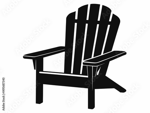 Classic Adirondack chair silhouette vector, Adirondack chair silhouette, Adirondack chair, Chair silhouette vector design.