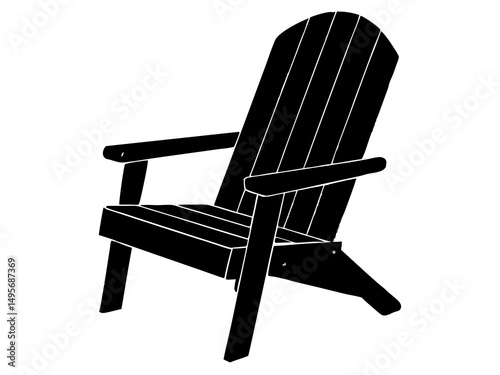 Classic Adirondack chair silhouette vector, Adirondack chair silhouette, Adirondack chair, Chair silhouette vector design.
