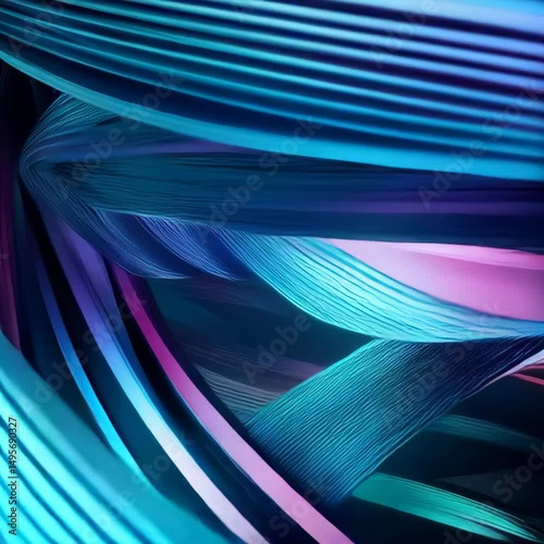 Colorful Abstract Waves Flowing with Light and Motion in Digital Design
