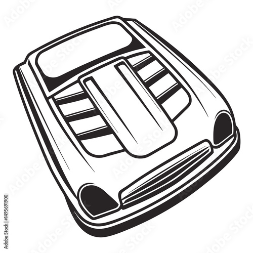 Old Fashioned Car Body Outline