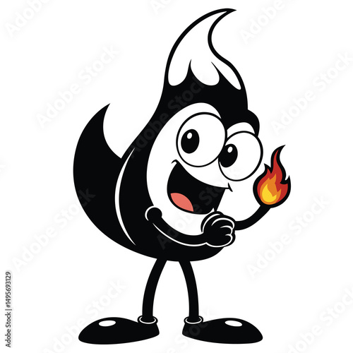 Happy Oil Droplet Cartoon Character