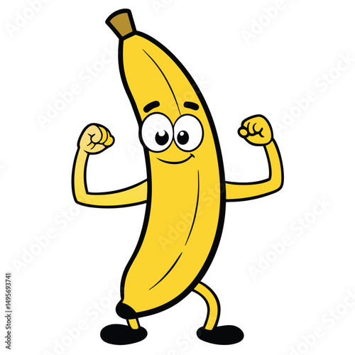 Happy Banana Fruit Cartoon Mascot