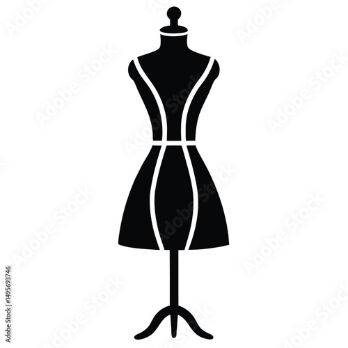 Fashion Designer element isolated dress form mannequin on white background